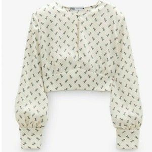 Zara Print Shoulder Print Top